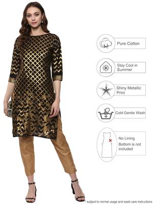 Black printed cotton-kurtis 2