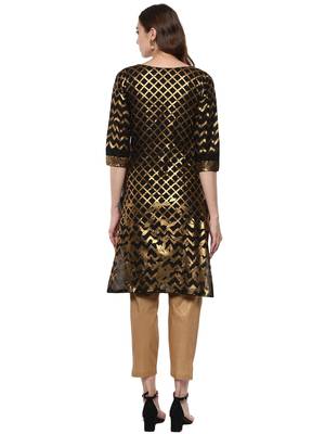 Black printed cotton-kurtis 3