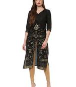 Black printed cotton-kurtis