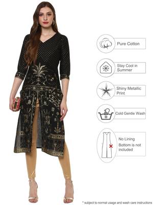 Black printed cotton-kurtis 2