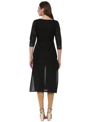 Black printed cotton-kurtis 3