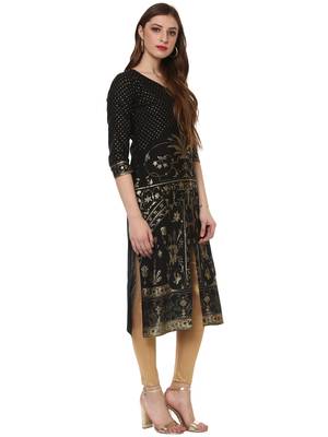 Black printed cotton-kurtis 4