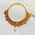Ethnic India Polki Big Bridal Nose Ring Press Nath Type With Pearl String Nr22
