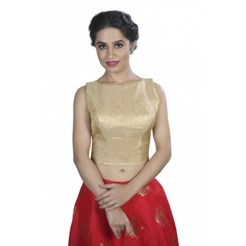 Gold Sleeveless Tissue Blouse