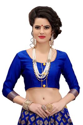 Multicolor woven banarasi silk saree with blouse 4