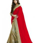 Multicolor printed georgette saree with blouse