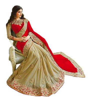Multicolor printed georgette saree with blouse 2