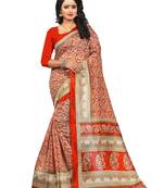 Multicolor printed bhagalpuri silk saree with blouse