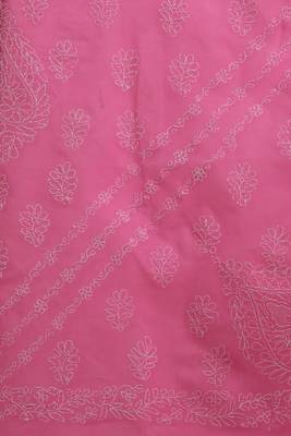 Pink Embroidered Cotton Saree With Blouse 3