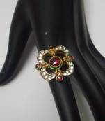 Swastik Style Kundan Ring 002