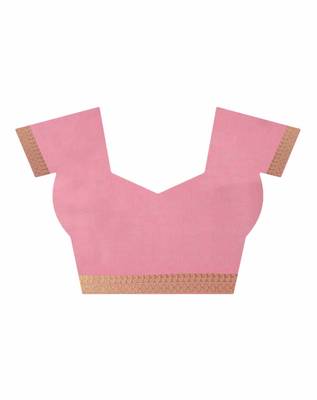 Pink Woven Cotton Silk saree with blouse 4