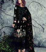 black embroidered georgette semi_stitched salwar with dupatta