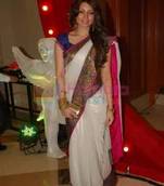 White shimmer Saree