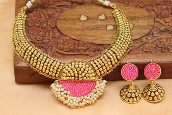 Pink Agate Necklace Sets 1