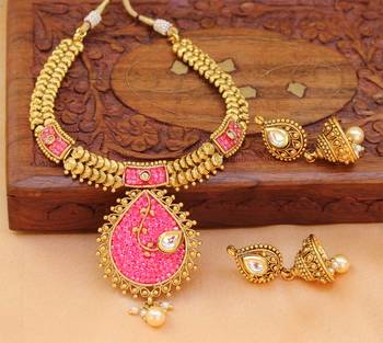 Pink Agate Necklace Sets 1