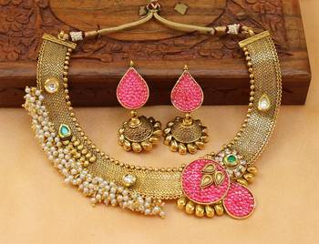 Pink Agate Necklace Sets 1