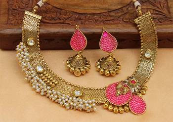 Pink Agate Necklace Sets 1