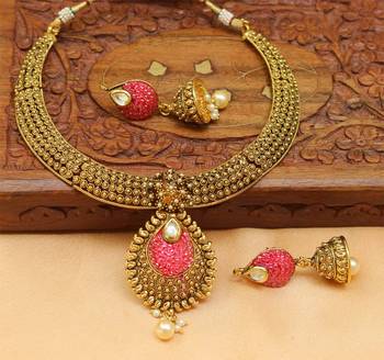 Pink Agate Necklace Sets 1
