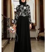 Black Nida Islamic Style Daily wear Arabian look long Abaya