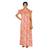 Orange and Beige colour Floral Design Printed High Collar neck cotton nighty for Ladies Full Length Night Gown