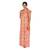 Orange and Beige colour Floral Design Printed High Collar neck cotton nighty for Ladies Full Length Night Gown