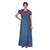 Blue and Purple colour Floral Design Printed High Collar neck cotton nighty for Ladies Full Length Night Gown
