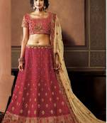 Pink two tone silk heavy embroidery lehenga with dupatta