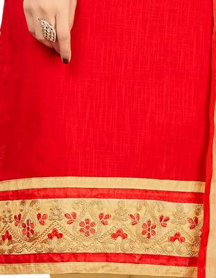 Red embroidered cotton salwar 3