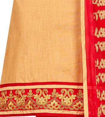Beige embroidered cotton salwar 2