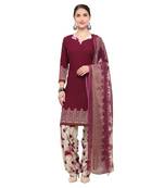 Wine Digital Print Crepe Salwar