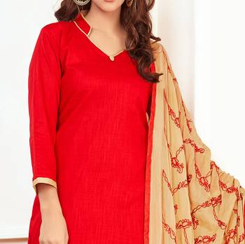 Red embroidered cotton salwar 2