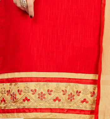 Red embroidered cotton salwar 3