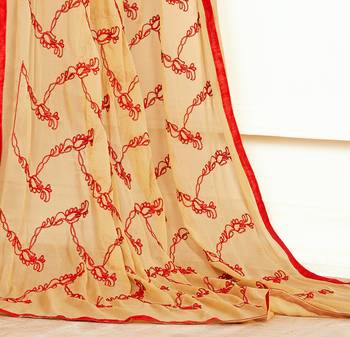Red embroidered cotton salwar 4