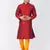 Men Maroon Silk Blend Sherwani Style Kurta Set