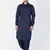 Men Blue Cotton Pathani/Khan Suit Set