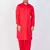 Men Red Cotton Pathani/Khan Suit Set