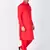 Men Red Cotton Pathani/Khan Suit Set