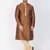 Men Brown Cotton Silk Kurta And Pyjama Set