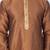 Men Brown Cotton Silk Kurta And Pyjama Set