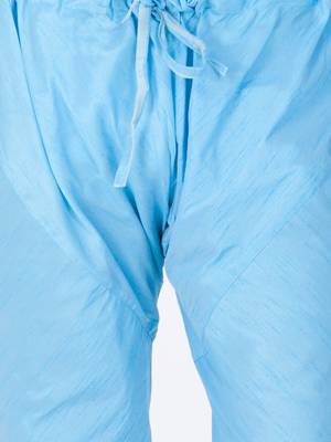 Men Light Blue Cotton Silk Kurta And Pyjama Set 5