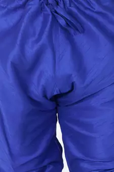 Men Blue Cotton Silk Kurta And Pyjama Set