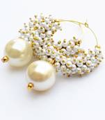 Foppish Mart Pearl White Desire Hoops For Women