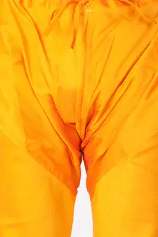 Men Orange Cotton Silk Kurta And Pyjama Set