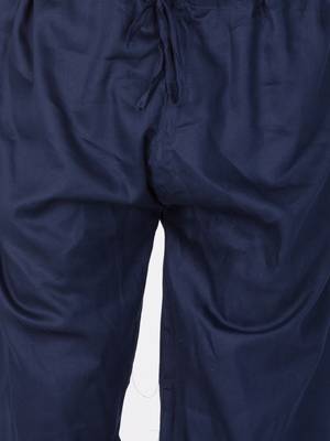 Men Blue Cotton Kurta And Pyjama Set 5