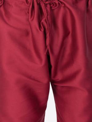 Men Maroon Cotton Kurta And Pyjama Set 5