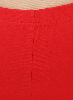 Mytri Women's Red Cotton Lycra Knitted Printed Slim Fit Leggings 5