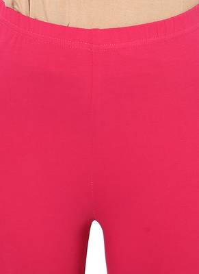 Mytri Women's Rani Pink Cotton Lycra Knitted Printed Slim Fit Leggings 5