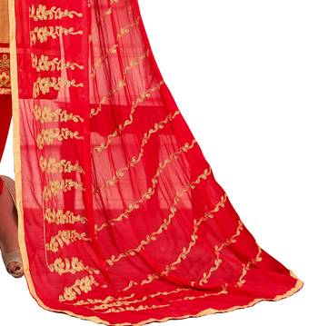 Beige embroidered cotton salwar 3
