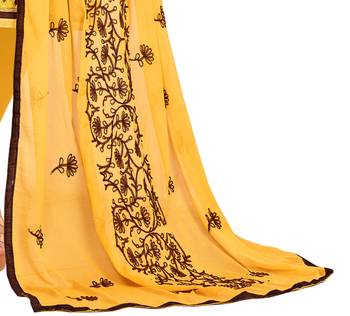 Brown embroidered cotton salwar 4