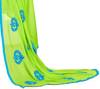 Sky-blue embroidered cotton salwar 4